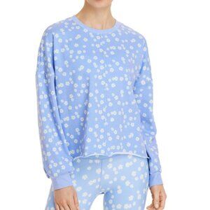 AQUA ATHLETIC Womens Ribbed Front Seam Long Sleeve Crew Neck Sweatshirt Sz M